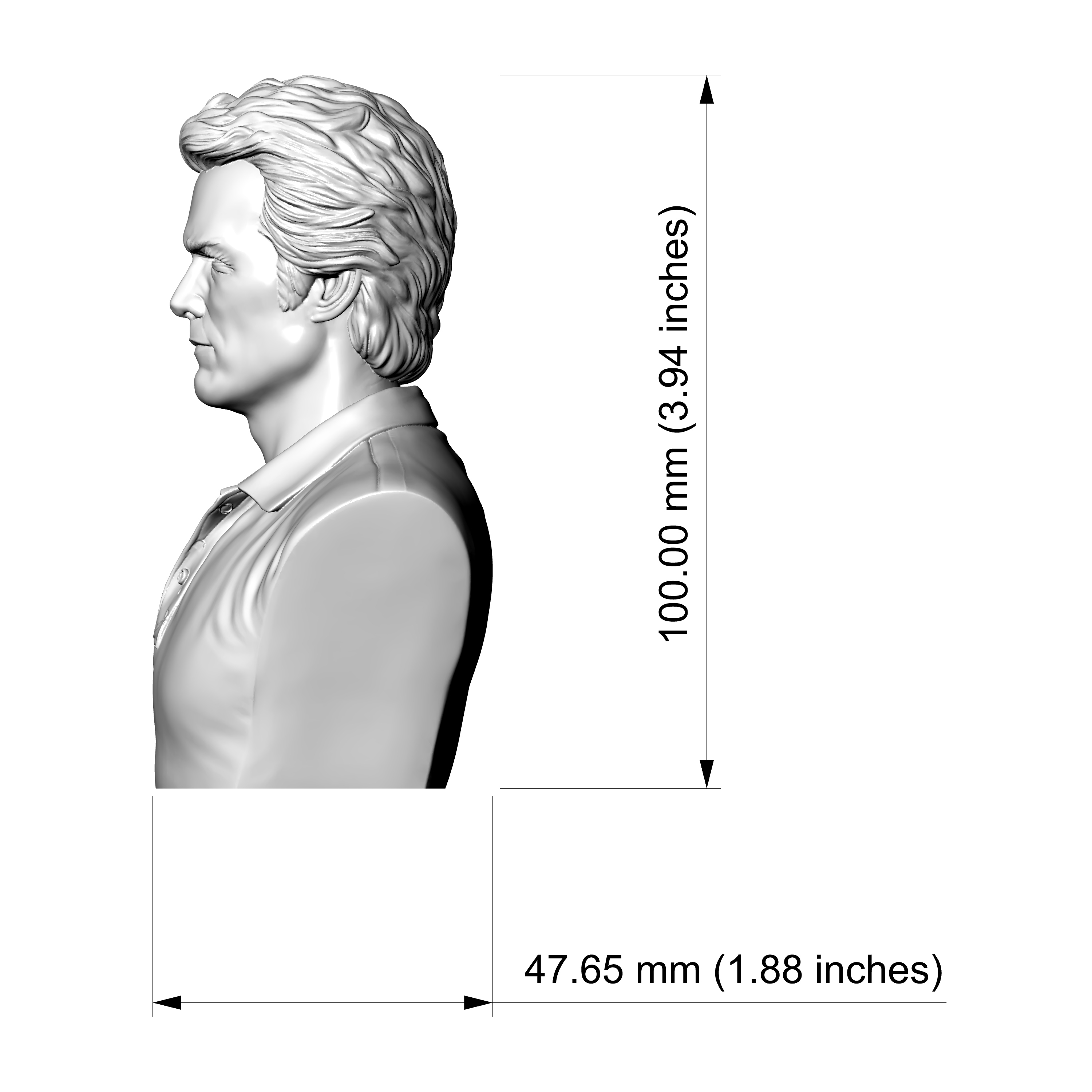 Clint Eastwood Portrait 3D Printable Bust 3D Model