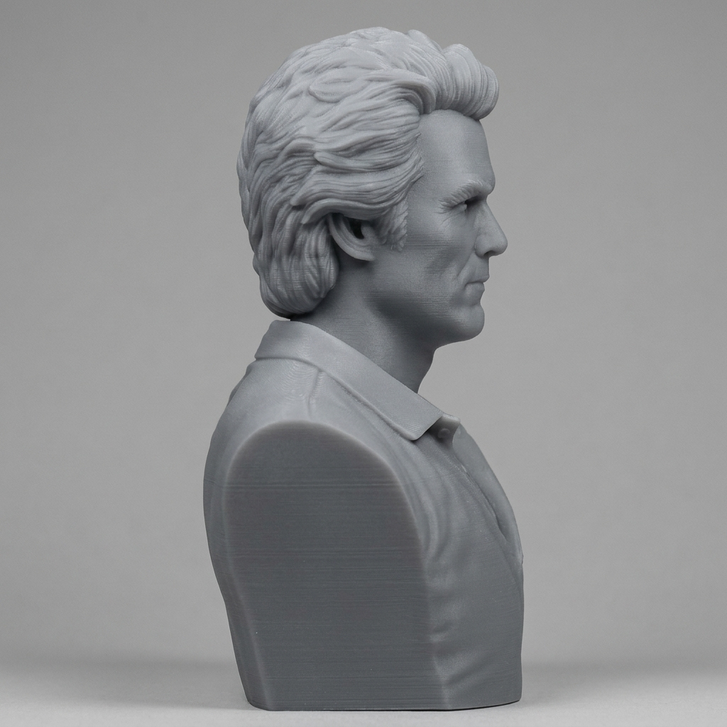 Clint Eastwood Portrait 3D Printable Bust 3D Model