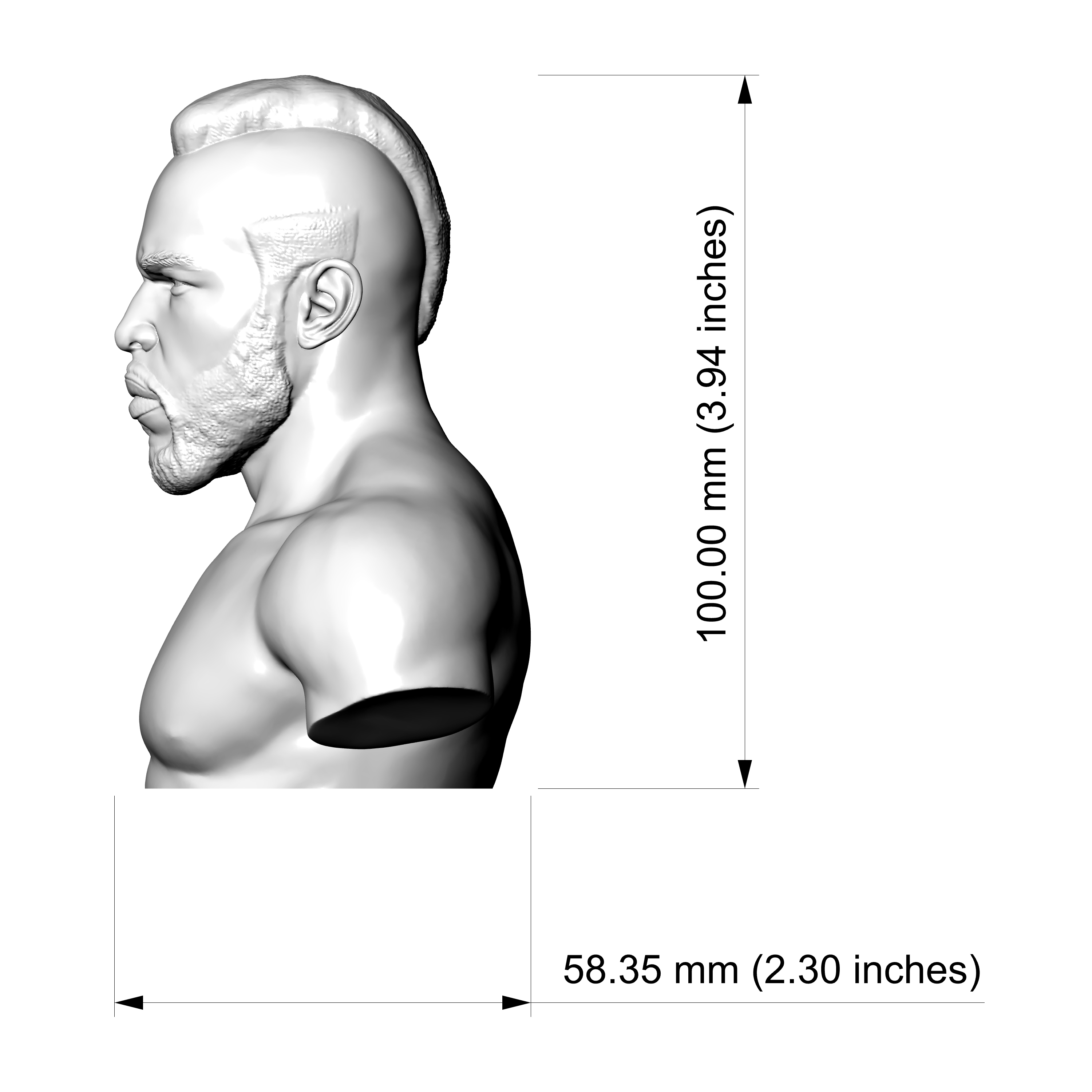 Clubber Lang 3D Printable Bust 3D Model
