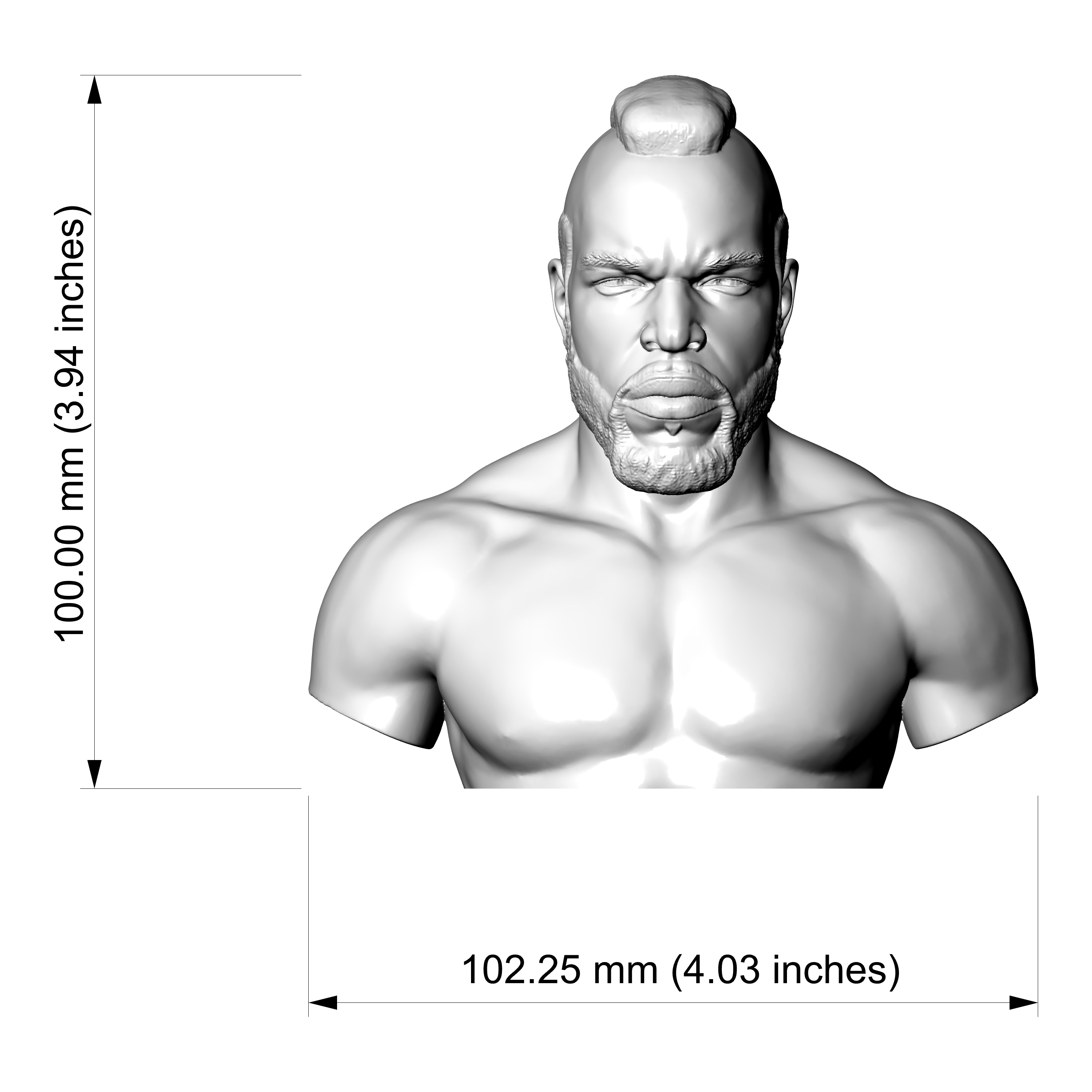 Clubber Lang 3D Printable Bust 3D Model