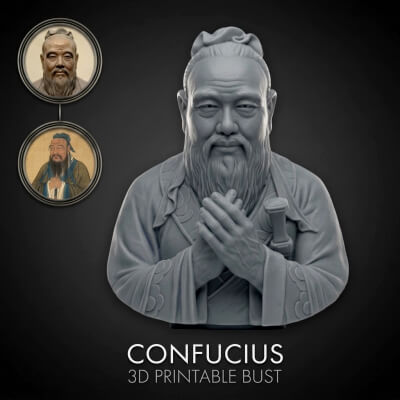 Confucius 3D Printable Bust