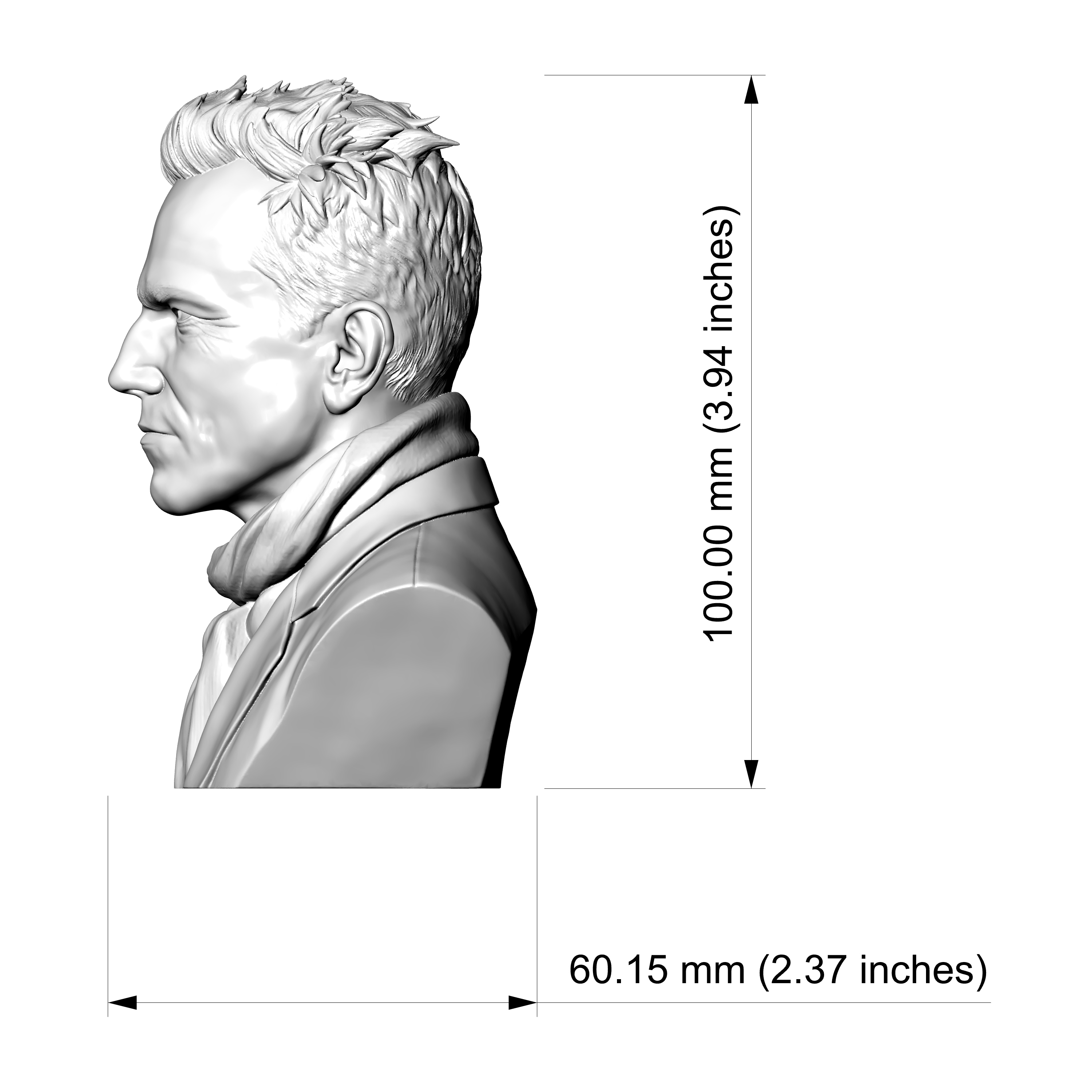 Daniel Day-Lewis 3D Printable Bust 3D Model