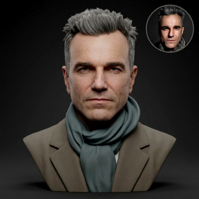 Daniel Day-Lewis 3D Printable Bust