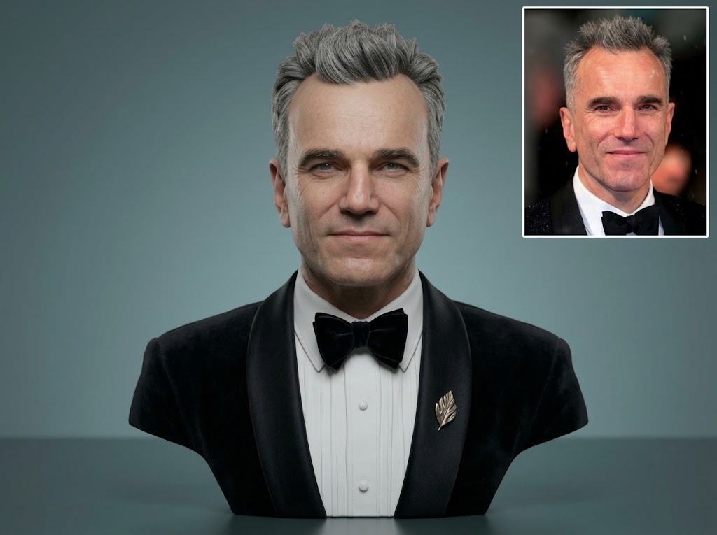 Daniel Day-Lewis Portrait 3D Printable Bust 3D Model