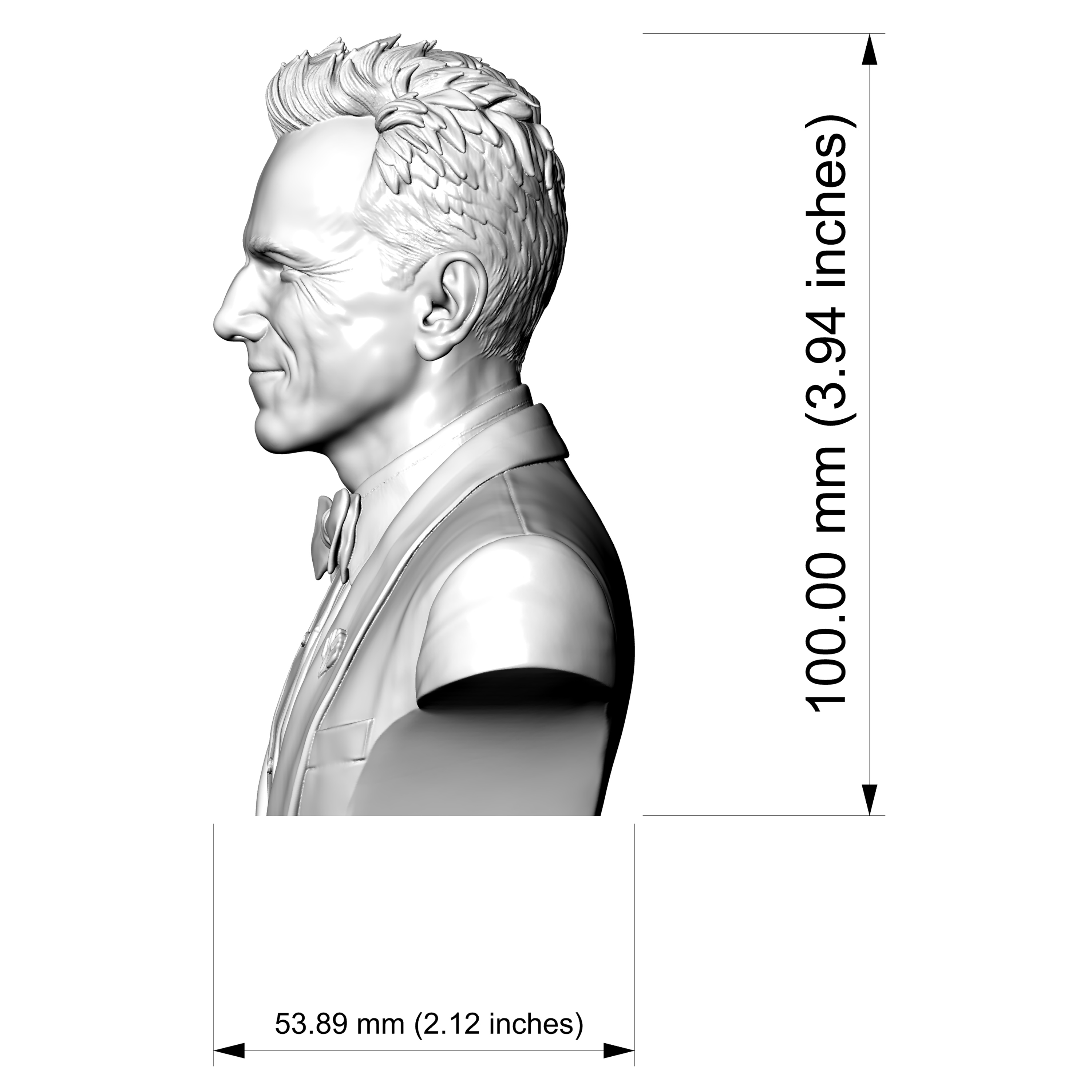 Daniel Day-Lewis Portrait 3D Printable Bust 3D Model