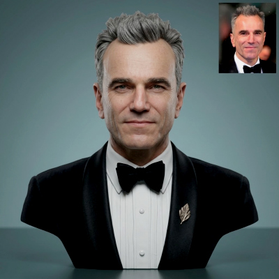 Daniel Day-Lewis Portrait 3D Printable Bust