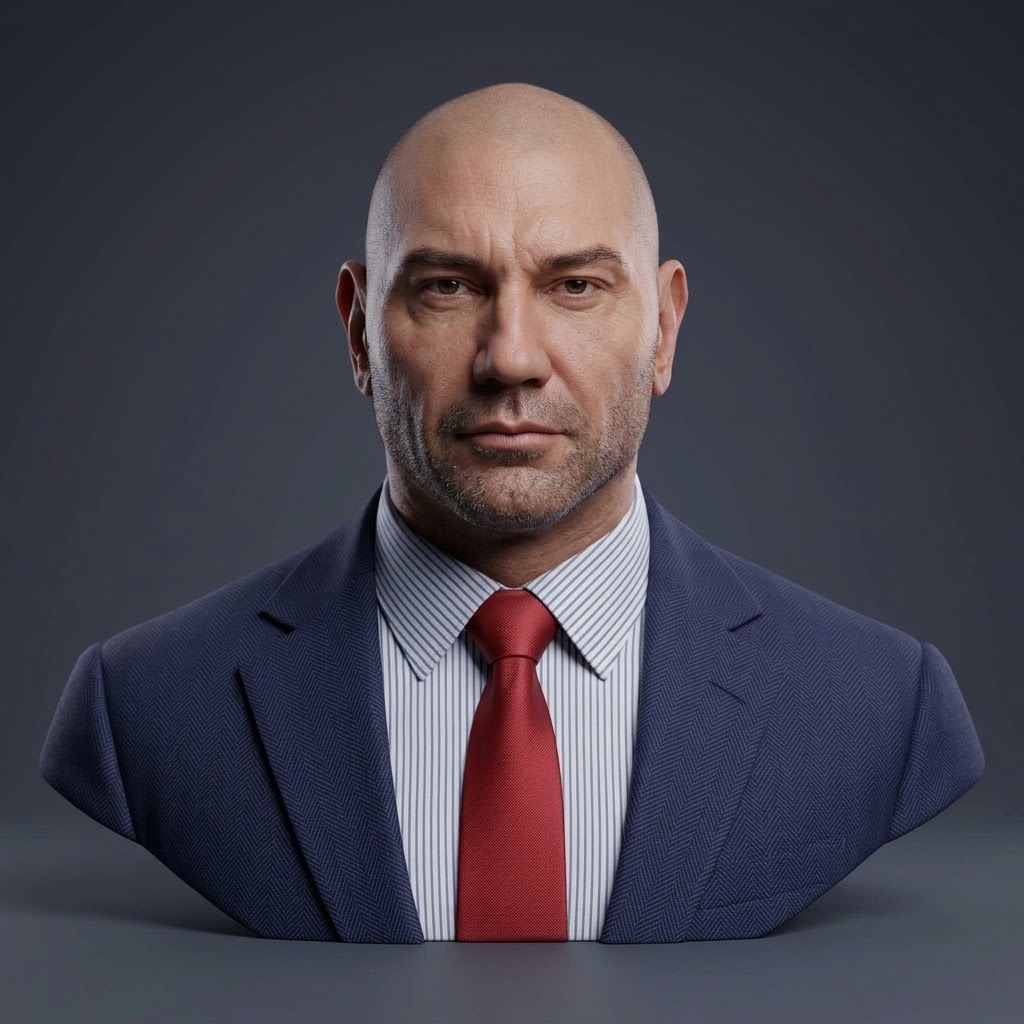 Dave Bautista Drax Suit 3D Printable Bust 3D Model