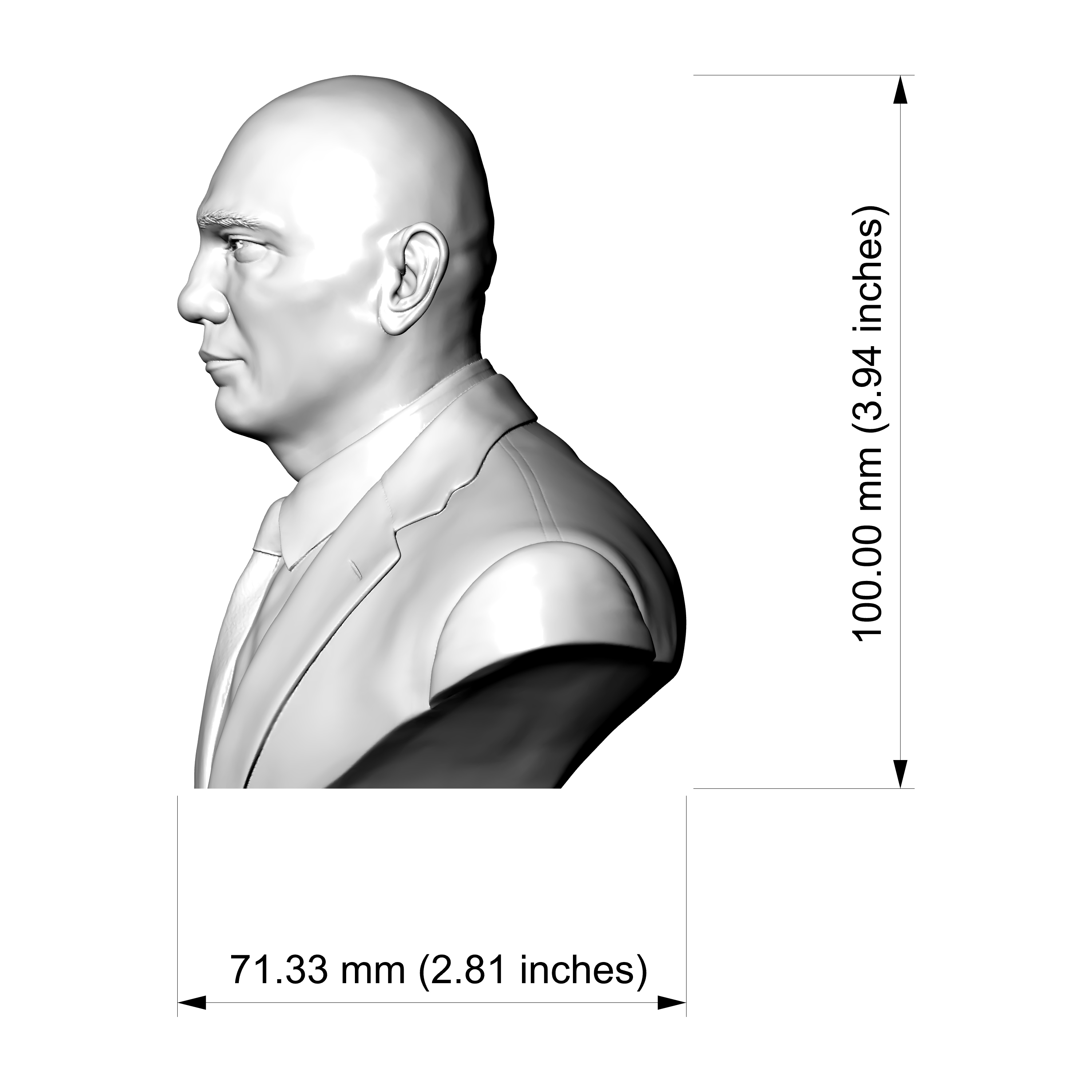 Dave Bautista Drax Suit 3D Printable Bust 3D Model