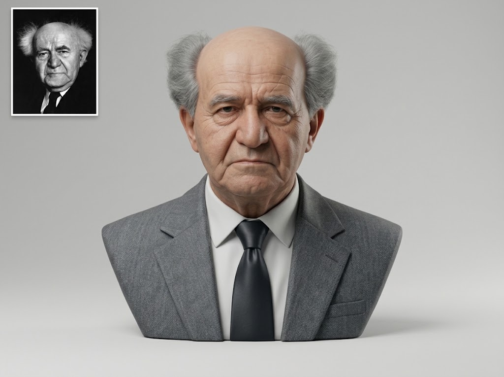 David Ben-Gurion 3D Printable Bust 3D Model