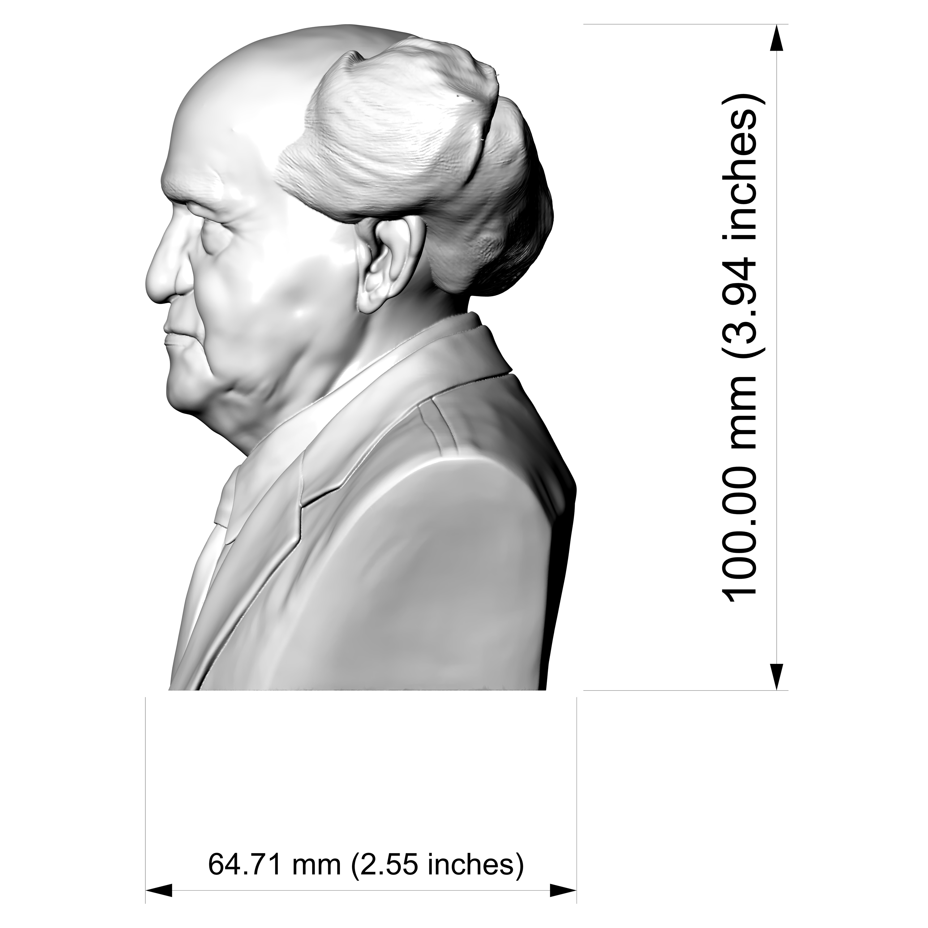 David Ben-Gurion 3D Printable Bust 3D Model