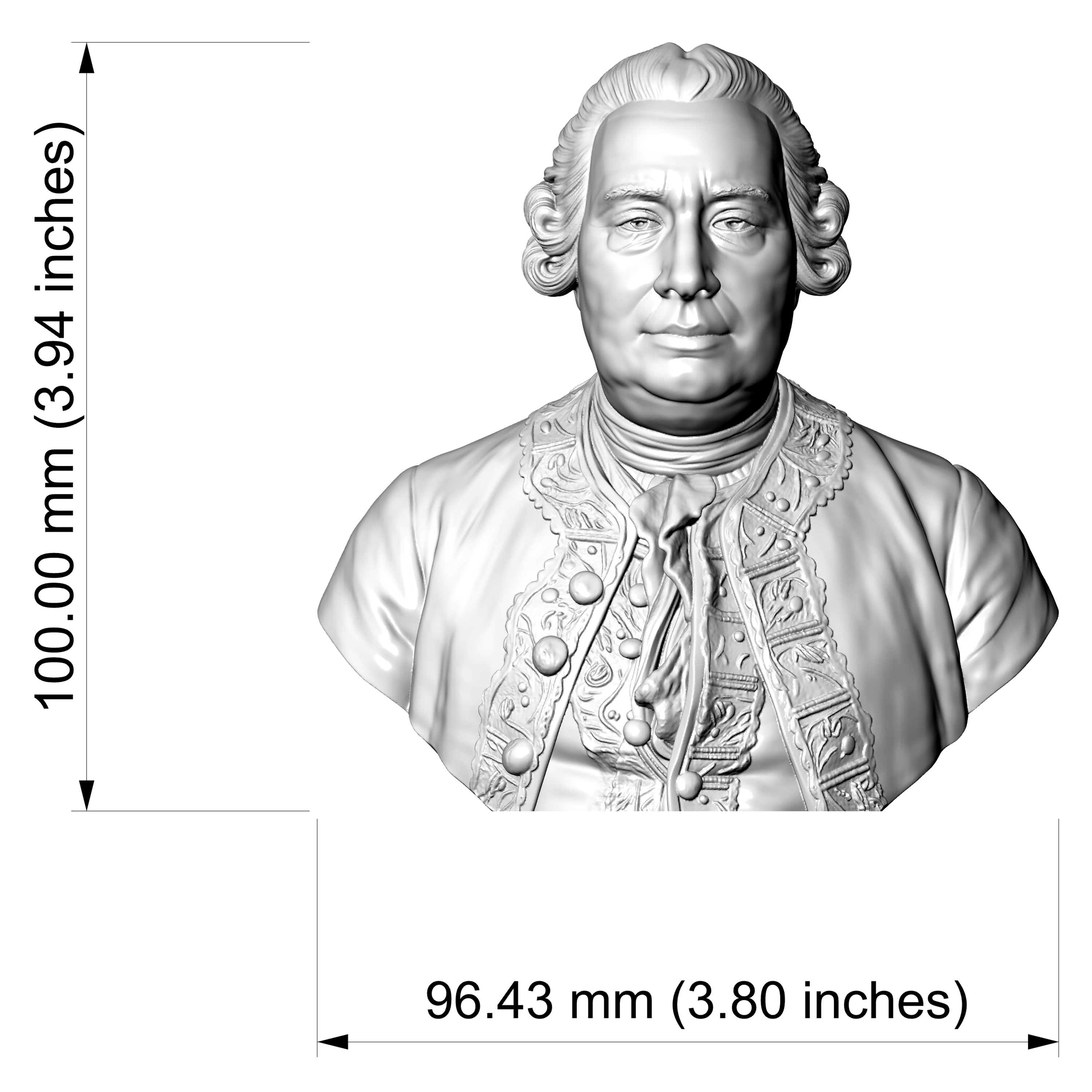 David Hume Bust 3D Printable 3D Model