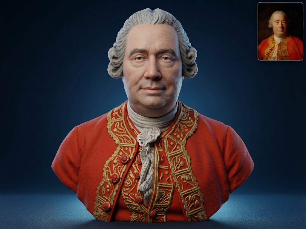 David Hume Bust 3D Printable 3D Model