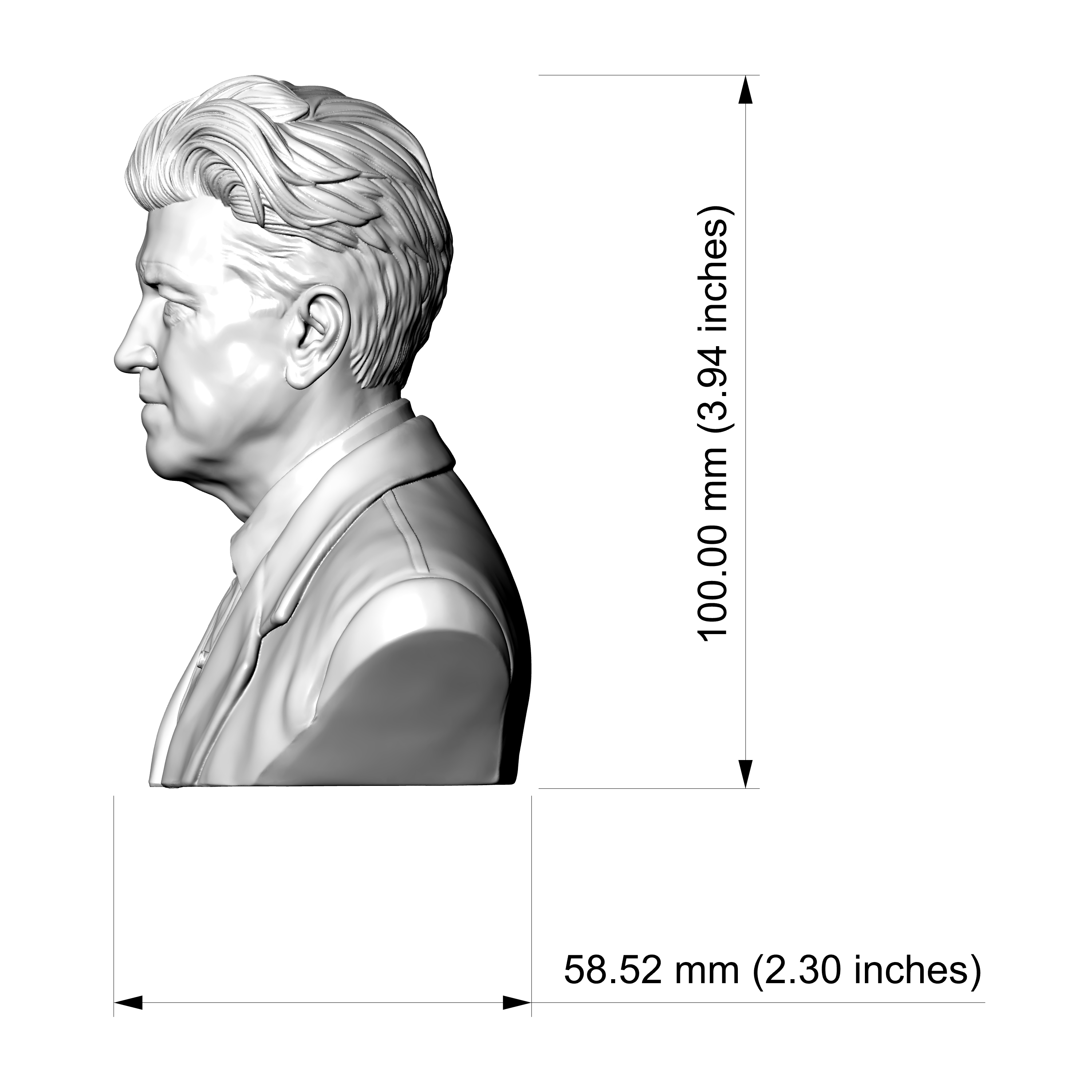 David Lynch Bust 3D Printable Model 3D Model