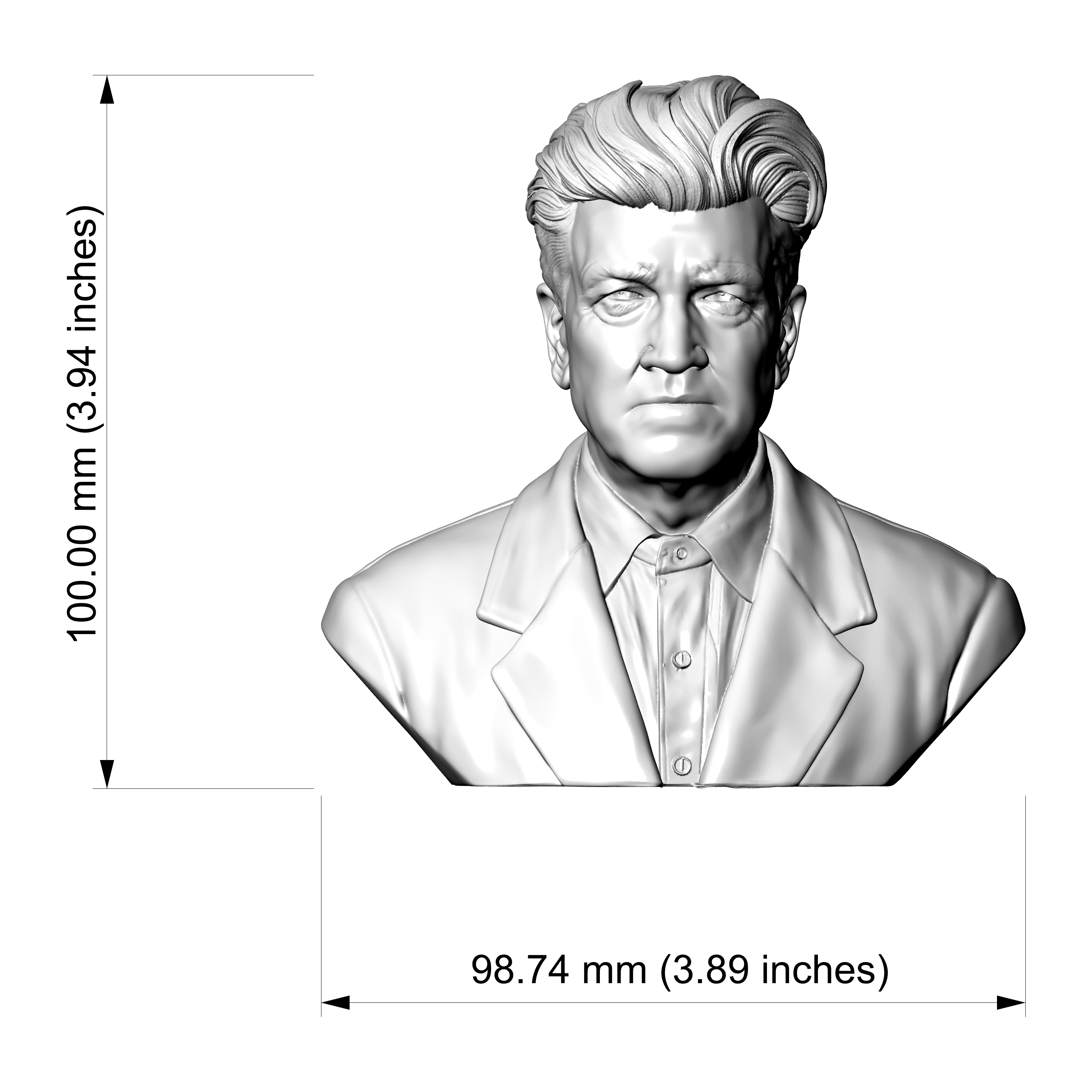 David Lynch Bust 3D Printable Model 3D Model