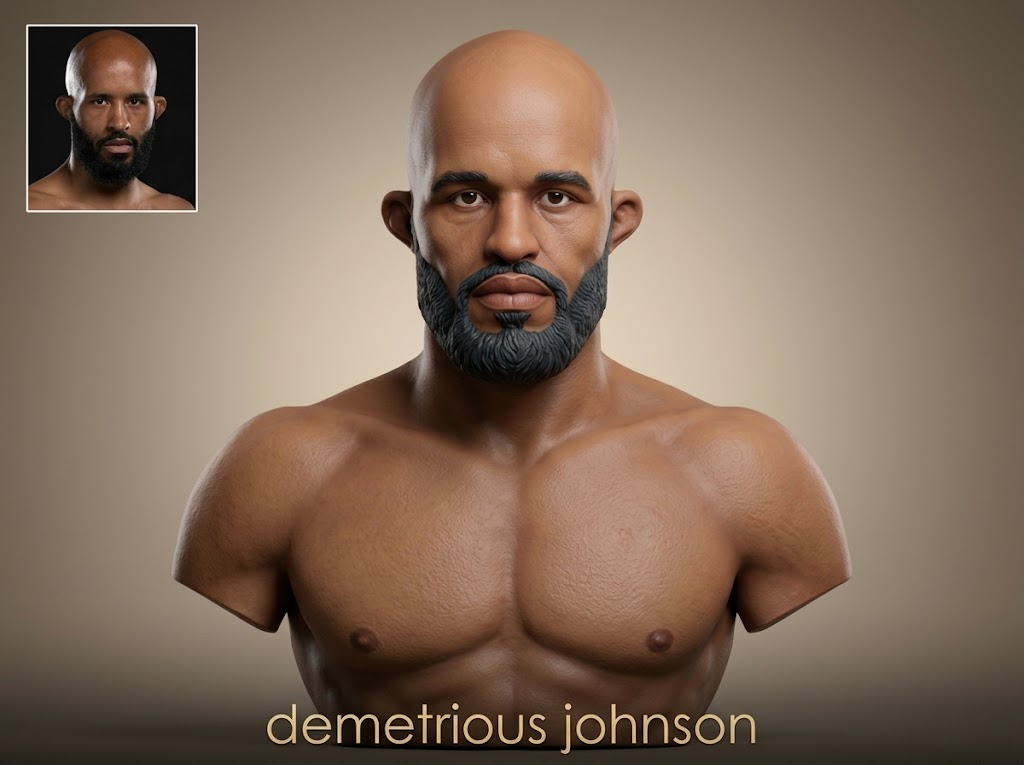 Demetrious Johnson 3D Printable Bust 3D Model
