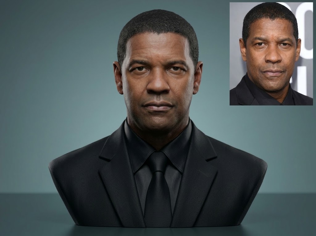 Denzel Washington 3D Printable Bust 3D Model