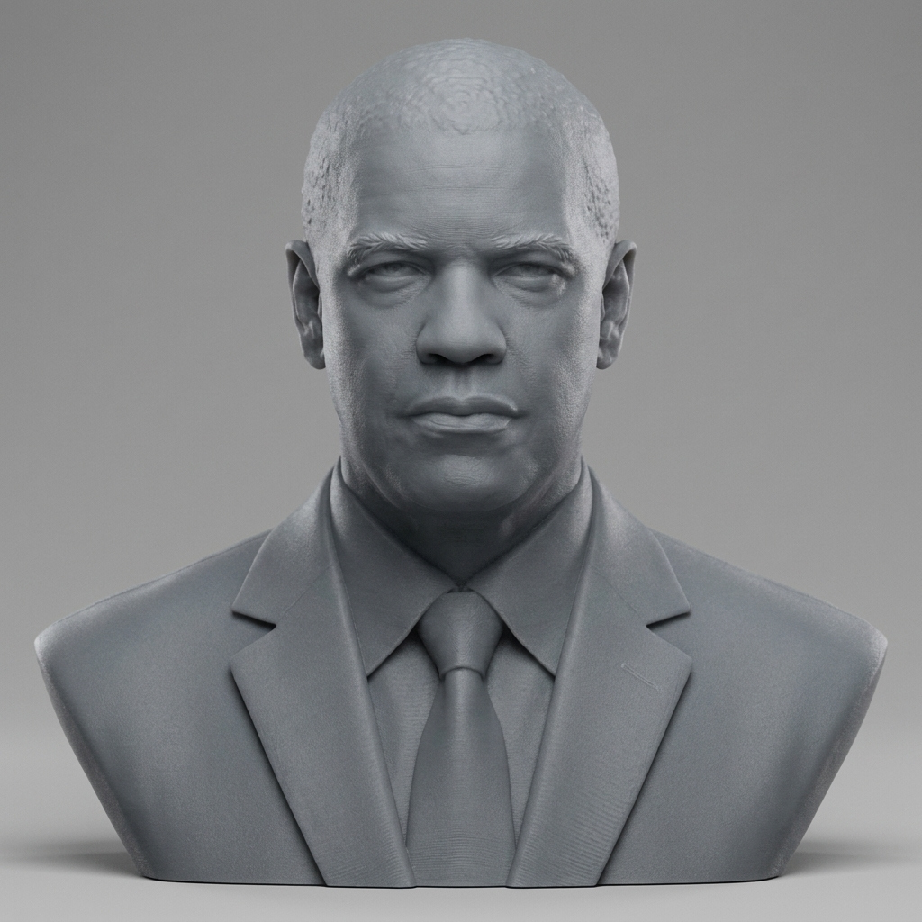 Denzel Washington 3D Printable Bust 3D Model