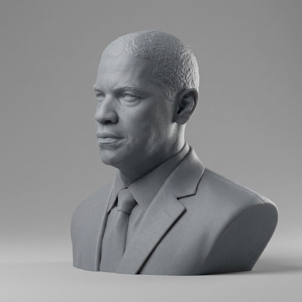 Denzel Washington 3D Printable Bust 3D Model