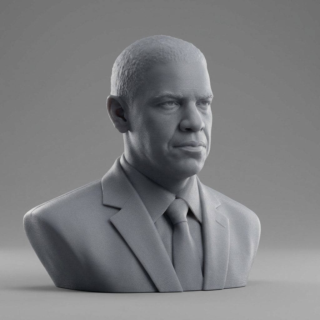 Denzel Washington 3D Printable Bust 3D Model