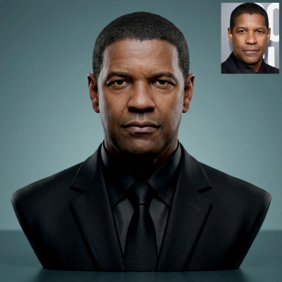 Denzel Washington 3D Printable Bust