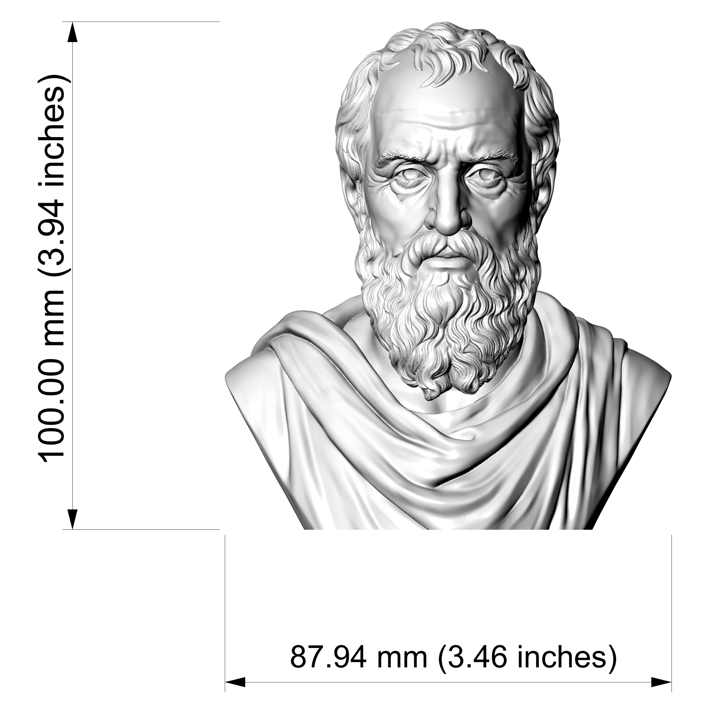 Diogenes of Sinope Greek Philosopher Bust 3D Model