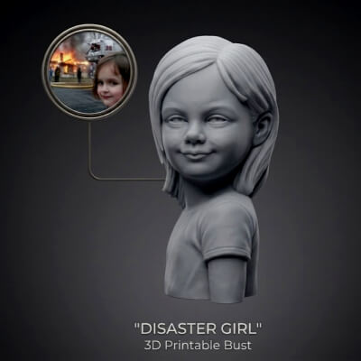 Disaster Girl 3D Printable Bust