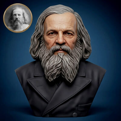 Dmitri Mendeleev 3D Printable Bust