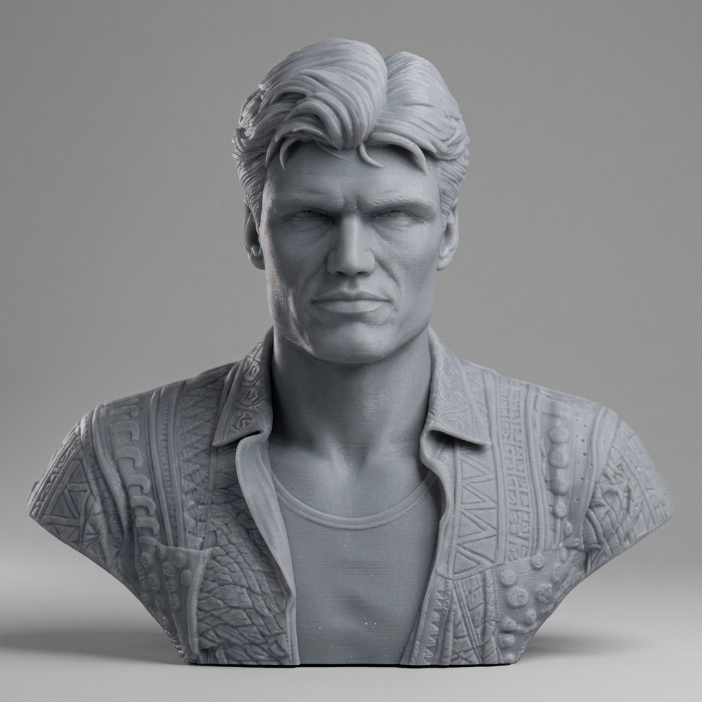 Dolph Lundgren Portrait Bust 3D Printable 3D Model