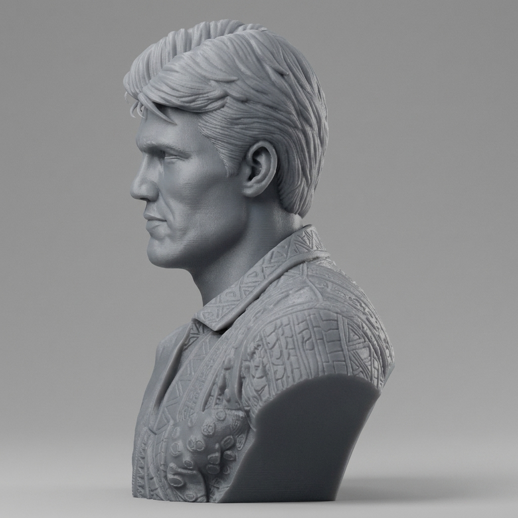 Dolph Lundgren Portrait Bust 3D Printable 3D Model