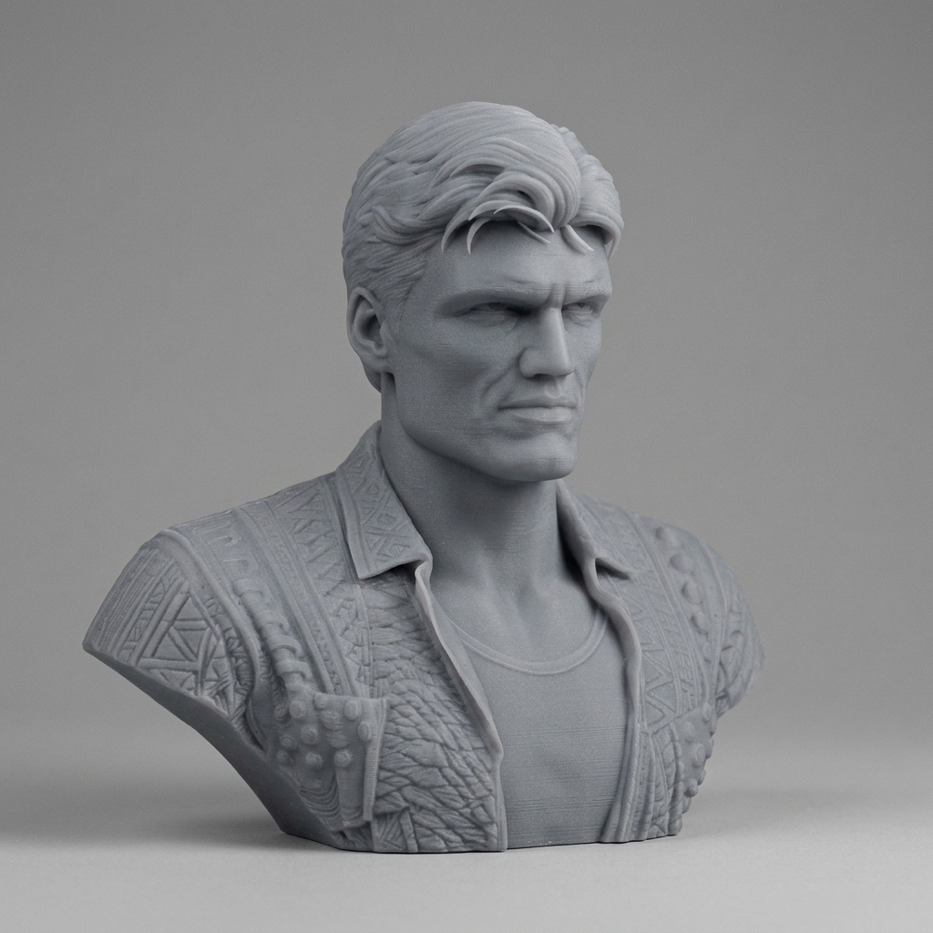 Dolph Lundgren Portrait Bust 3D Printable 3D Model