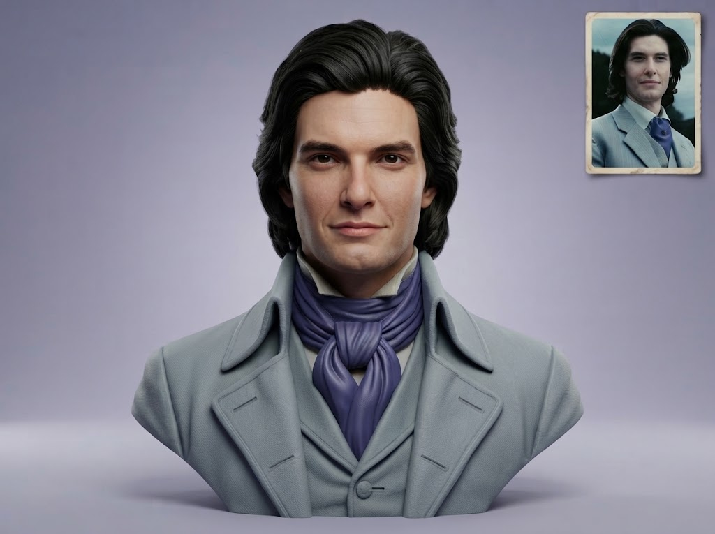 Dorian Gray Literary Character Portrait Bust 3D Model