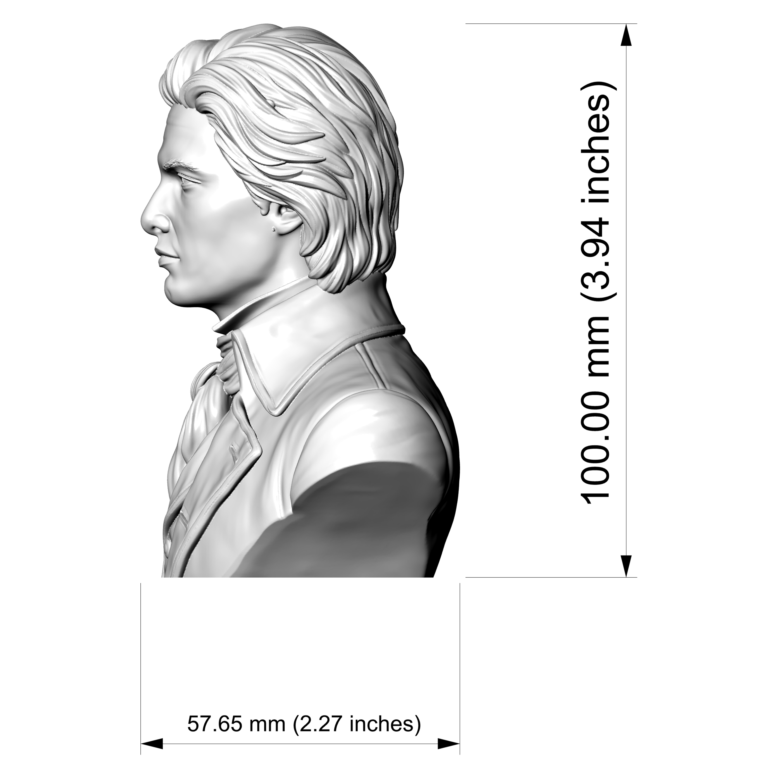 Dorian Gray Literary Character Portrait Bust 3D Model