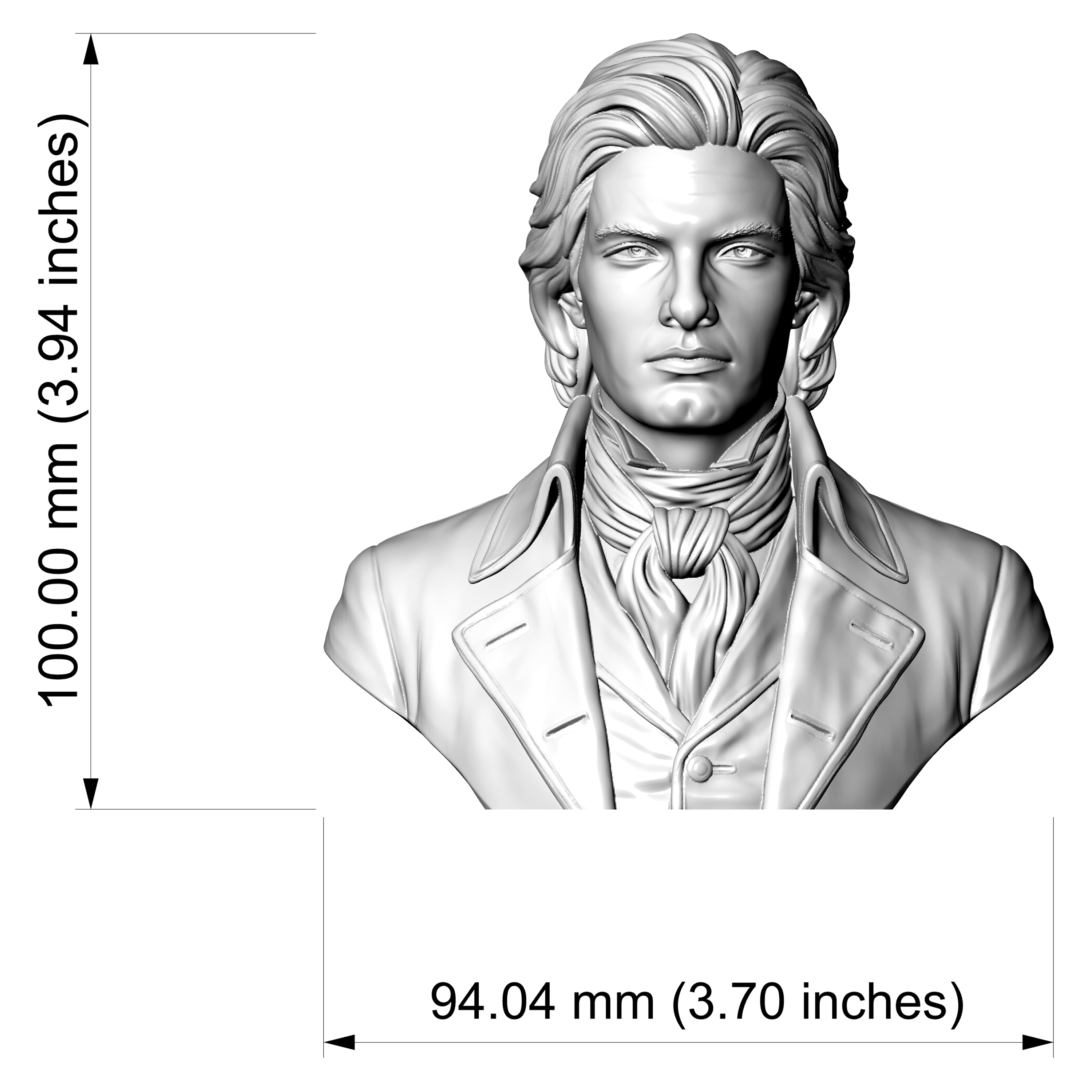 Dorian Gray Literary Character Portrait Bust 3D Model