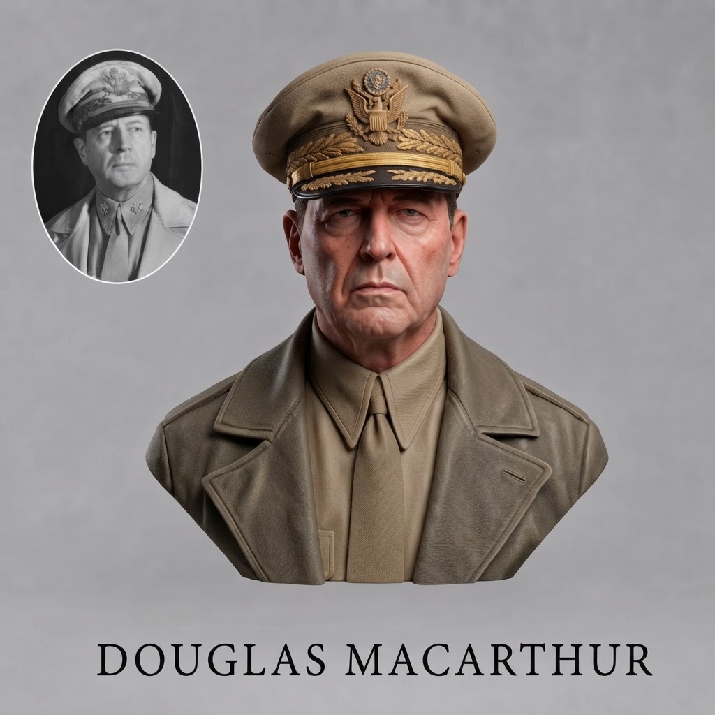 Douglas MacArthur 3D Printable Bust 3D Model