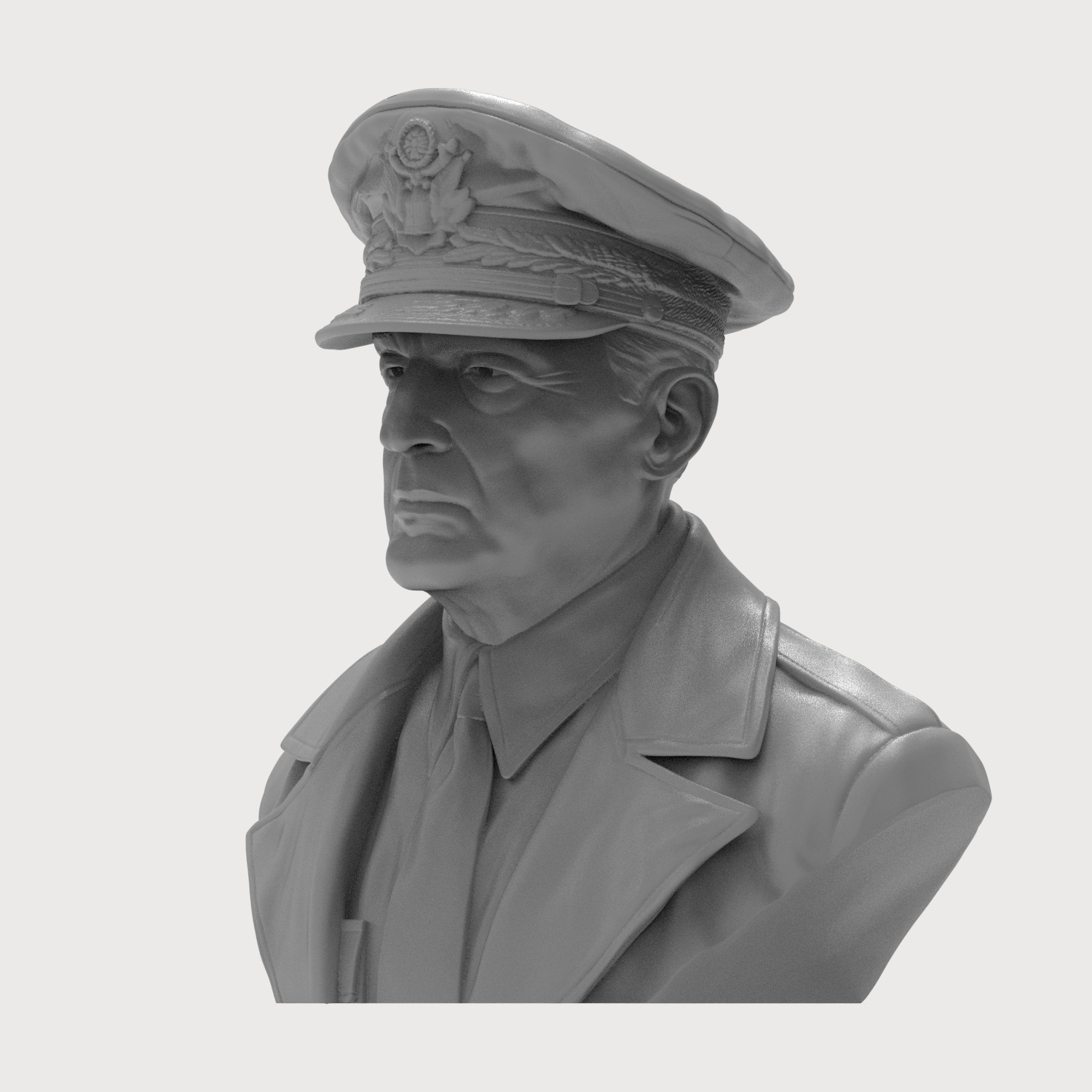 Douglas MacArthur 3D Printable Bust 3D Model