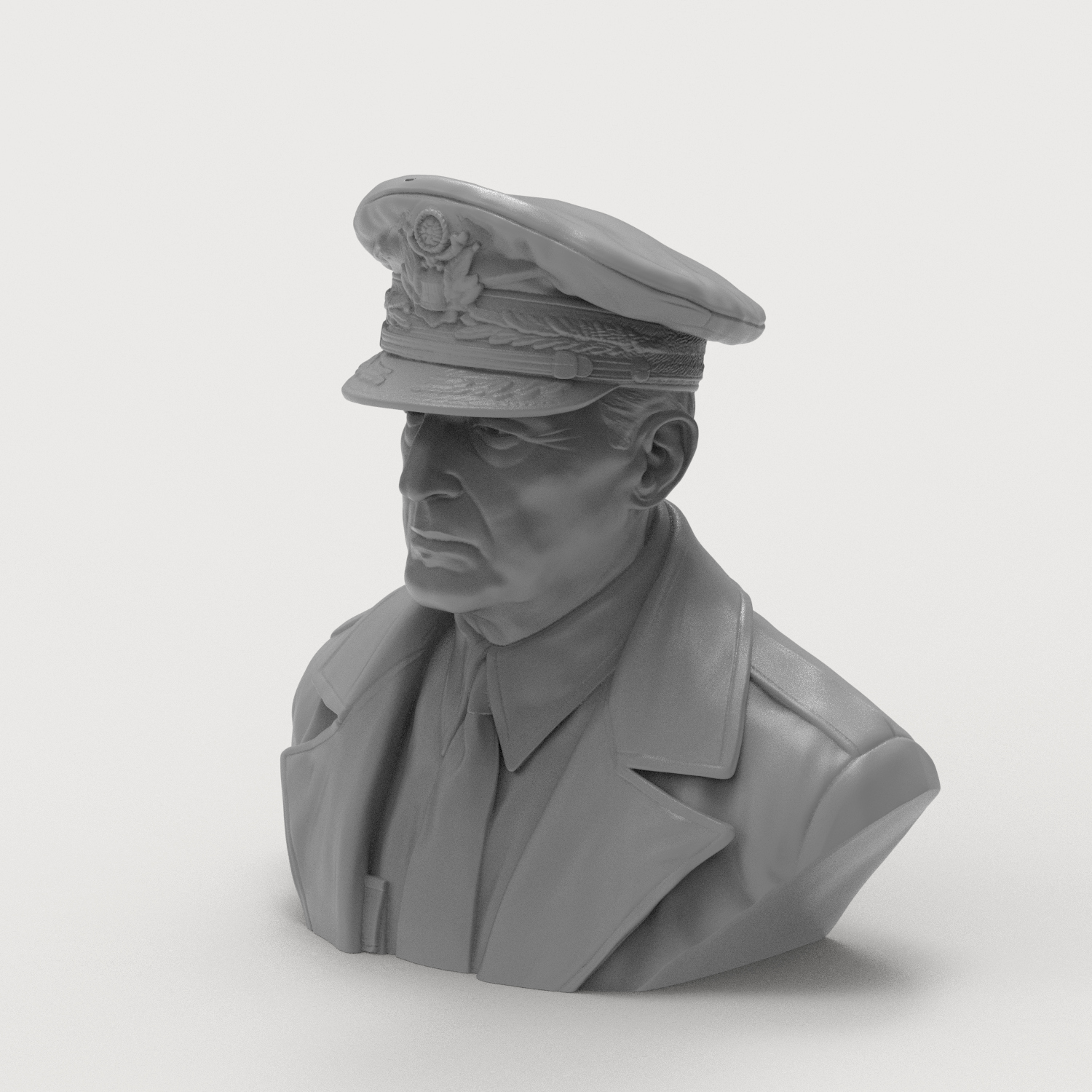 Douglas MacArthur 3D Printable Bust 3D Model