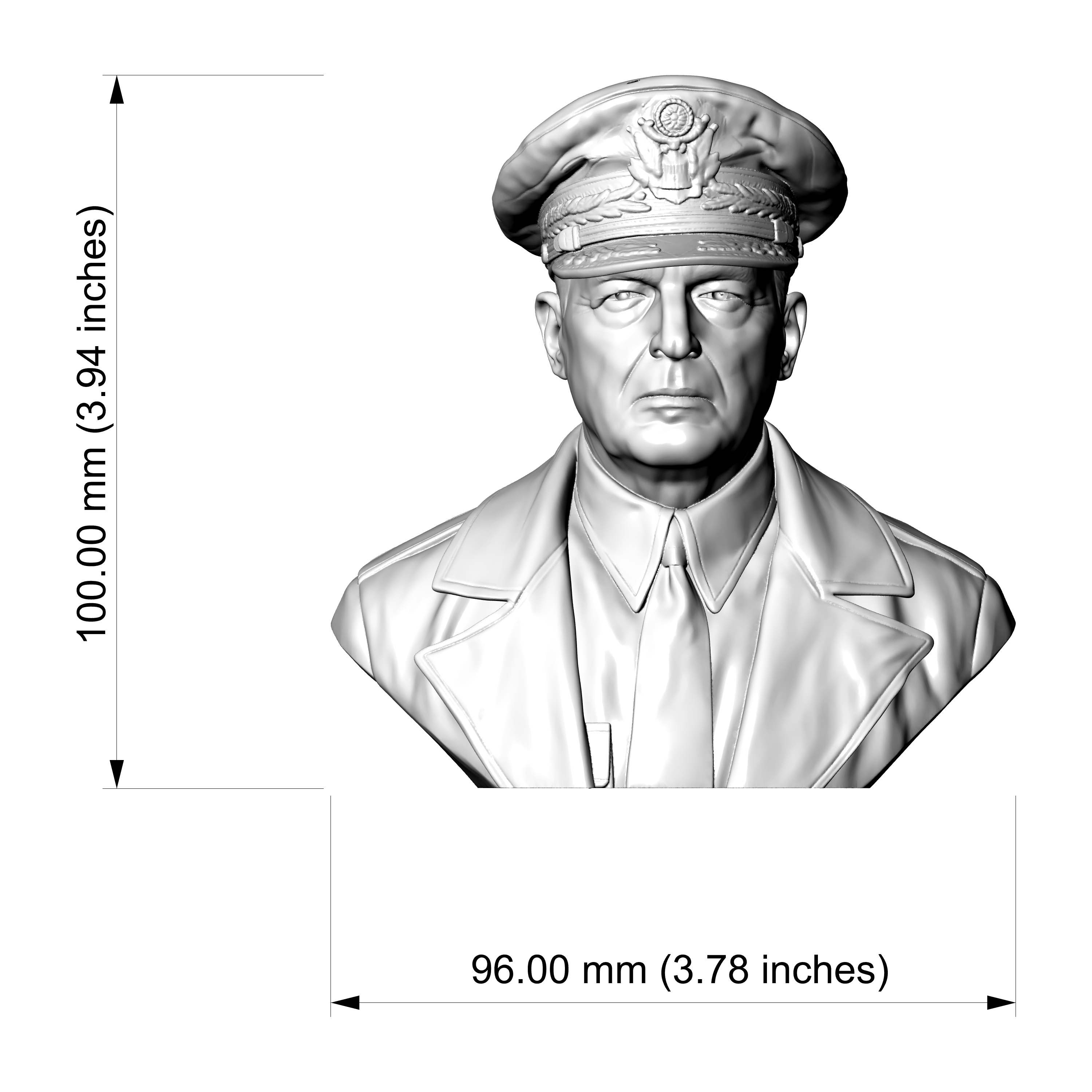 Douglas MacArthur 3D Printable Bust 3D Model