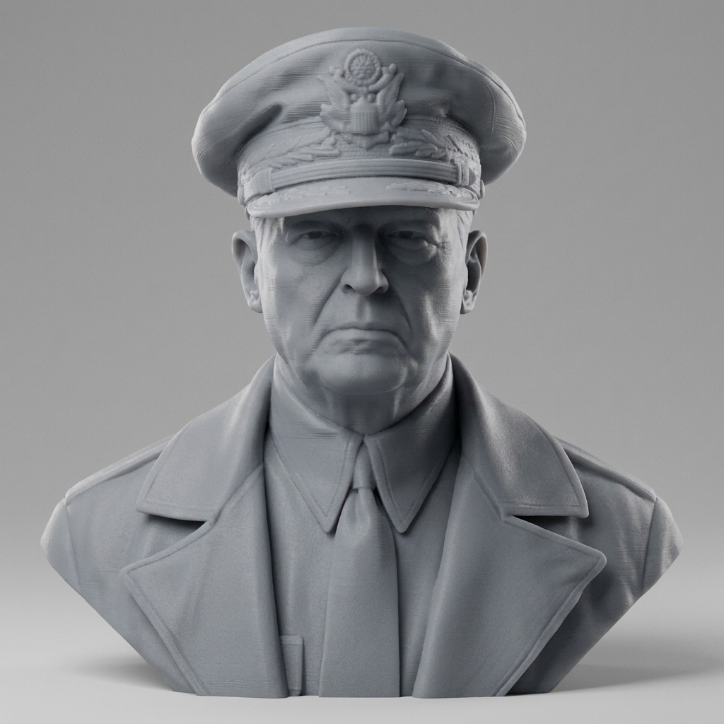 Douglas MacArthur 3D Printable Bust 3D Model
