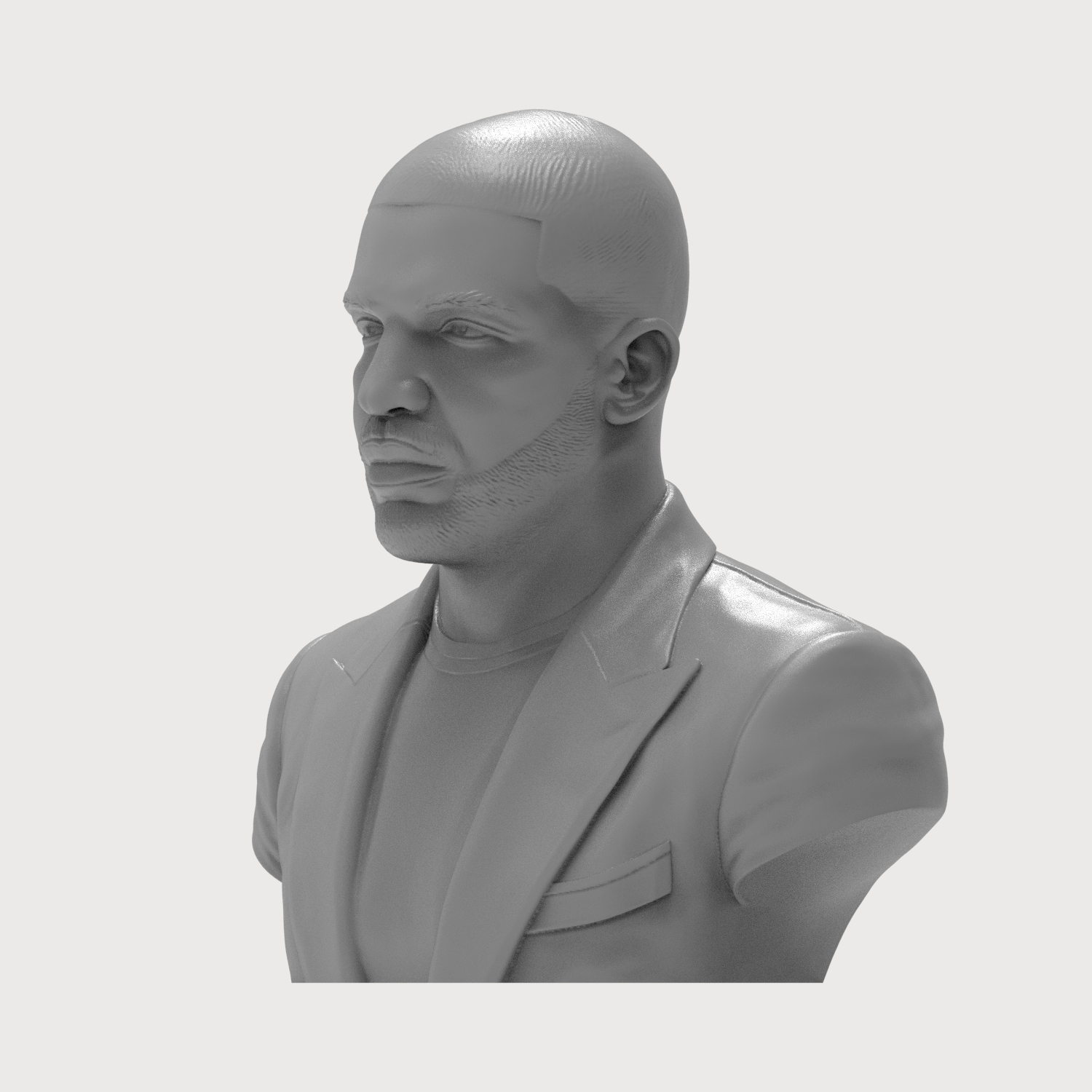 Drake 3D Printable Bust 3D Model