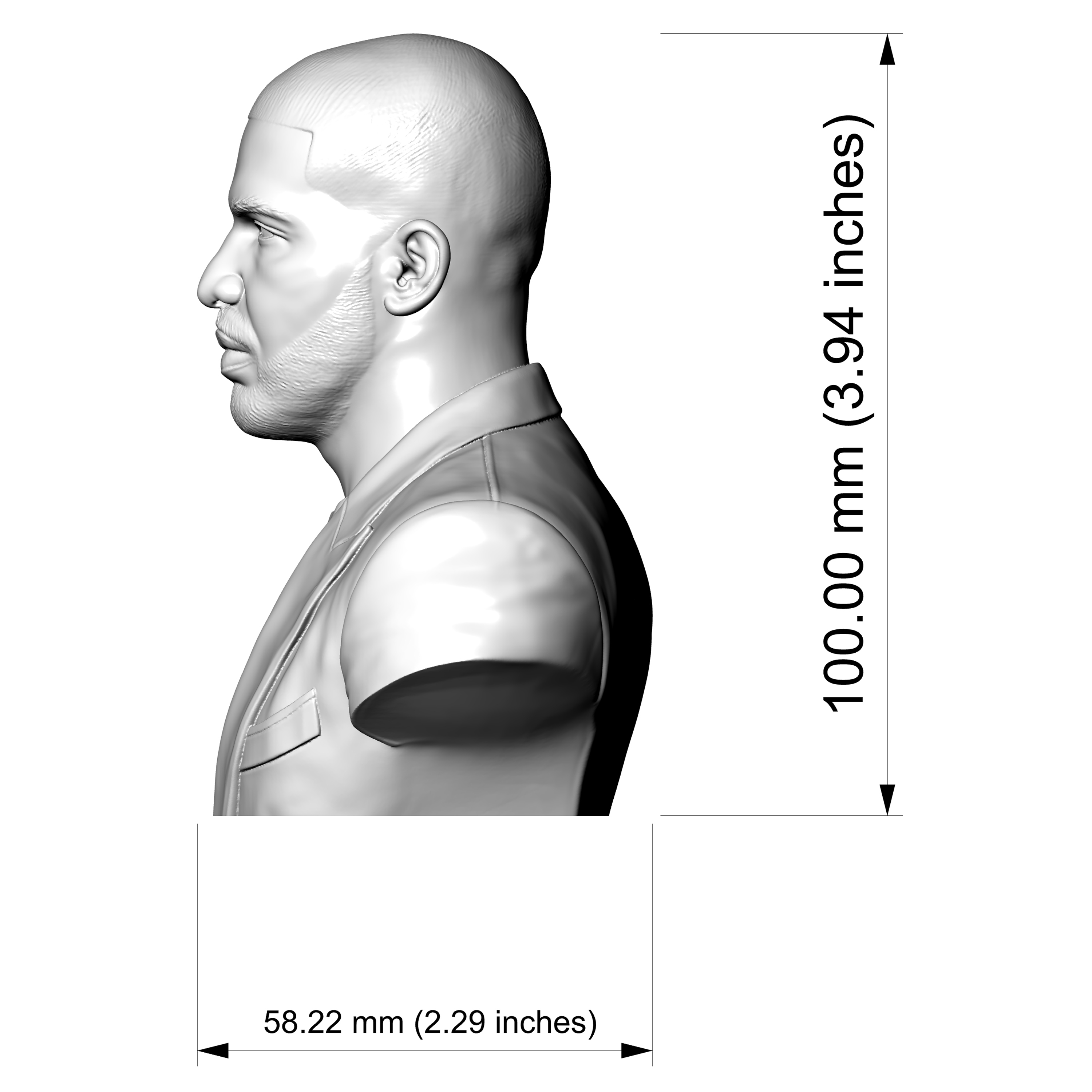 Drake 3D Printable Bust 3D Model
