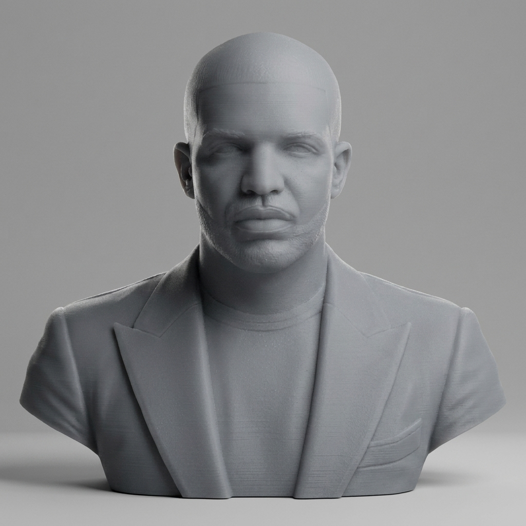 Drake 3D Printable Bust 3D Model