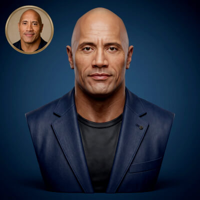 Dwayne Johnson 3D Printable Bust