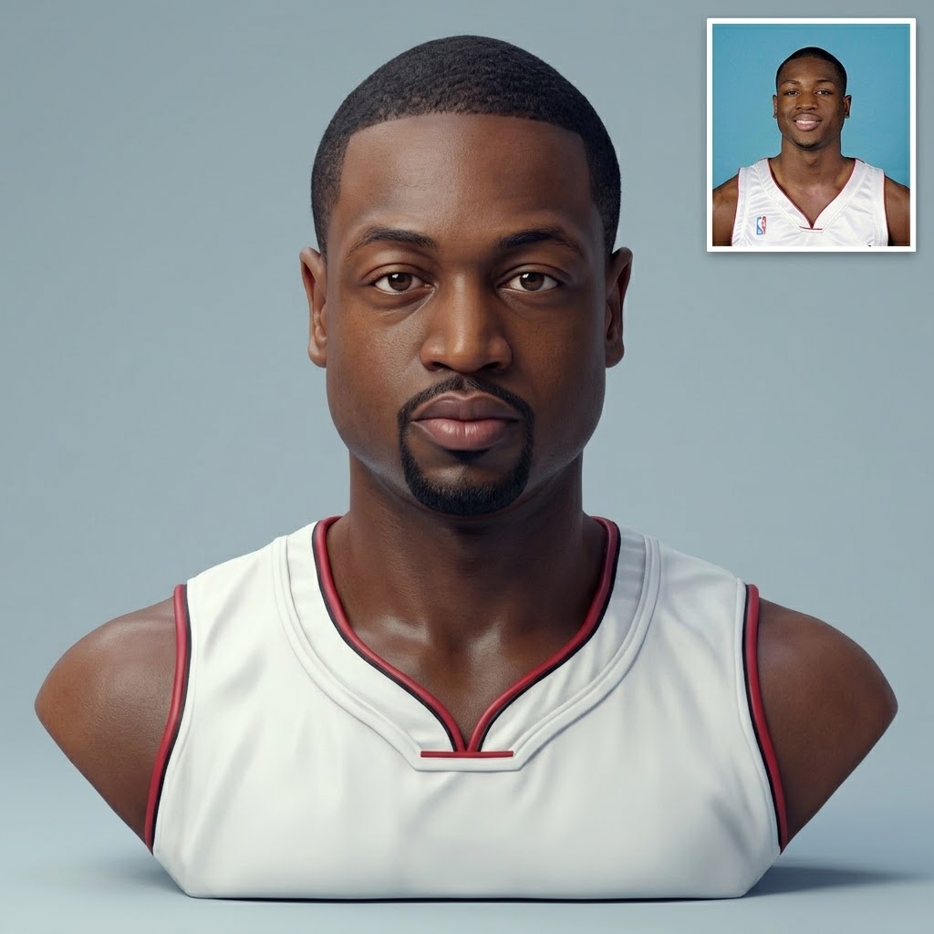Dwyane Wade 3D Printable Bust 3D Model