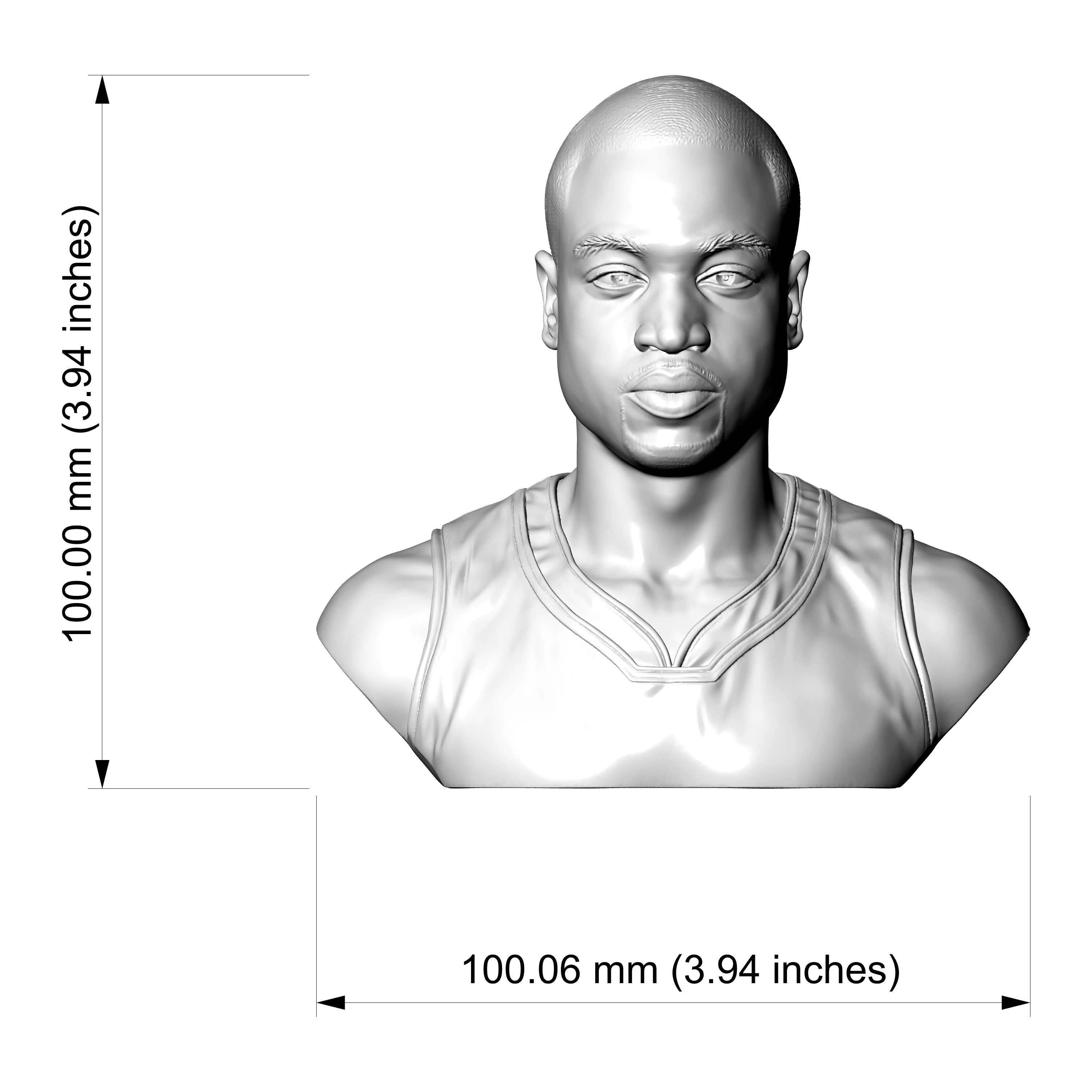 Dwyane Wade 3D Printable Bust 3D Model