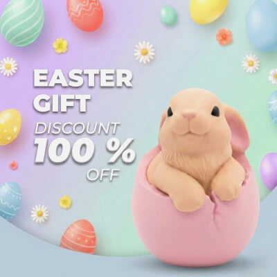 Easter Bunny in Eggshell 3D-Printable