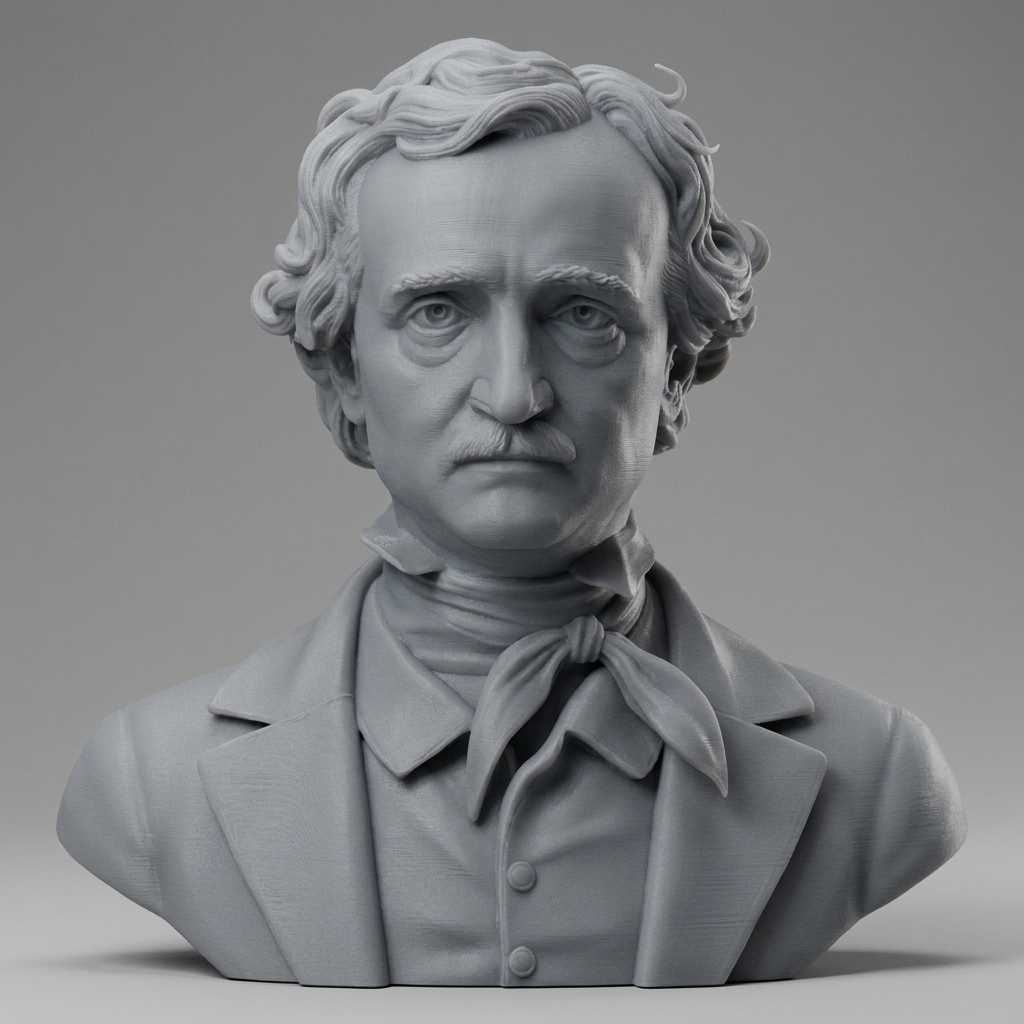 Edgar Allan Poe 3D Printable Bust 3D Model