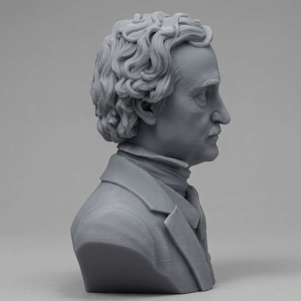 Edgar Allan Poe 3D Printable Bust 3D Model