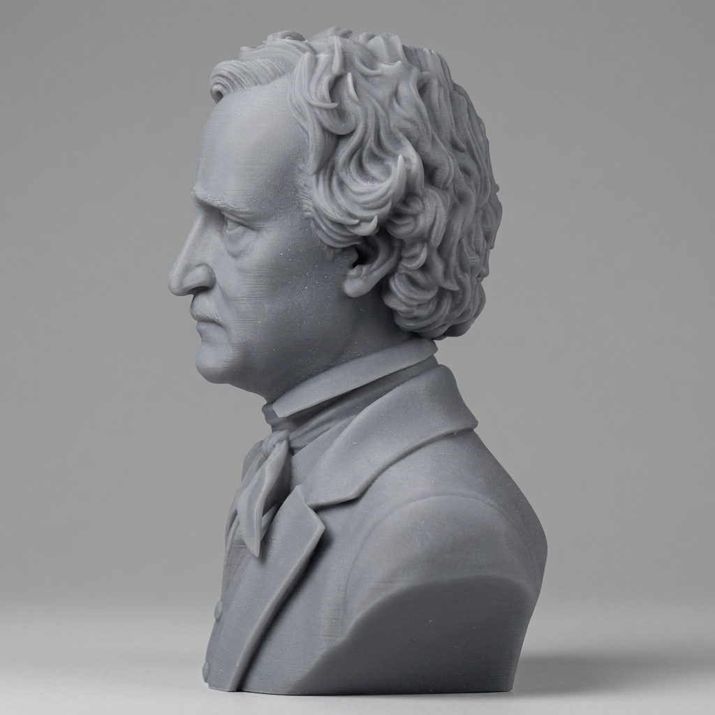 Edgar Allan Poe 3D Printable Bust 3D Model