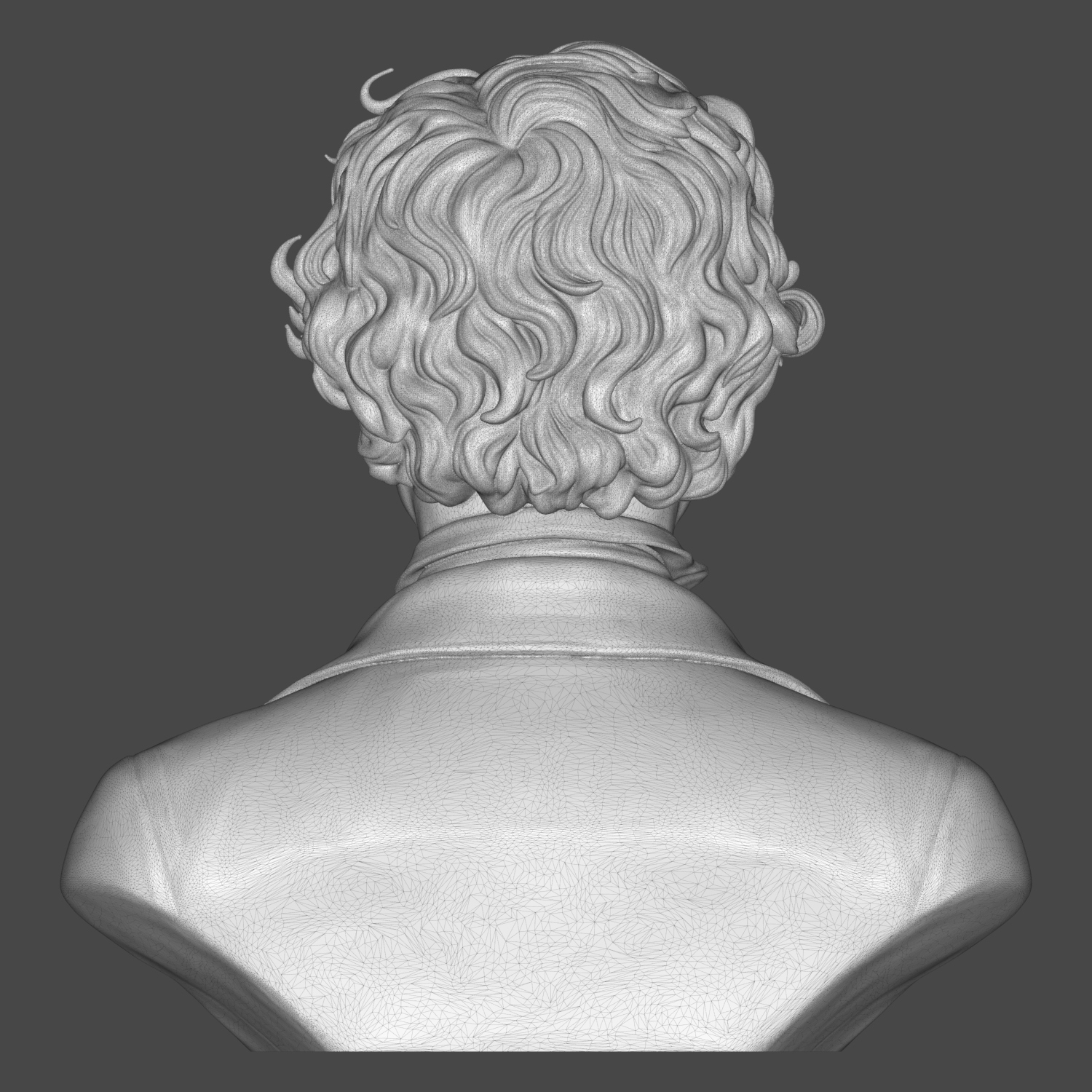 Edgar Allan Poe 3D Printable Bust 3D Model
