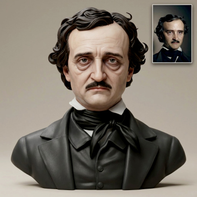 Edgar Allan Poe 3D Printable Bust